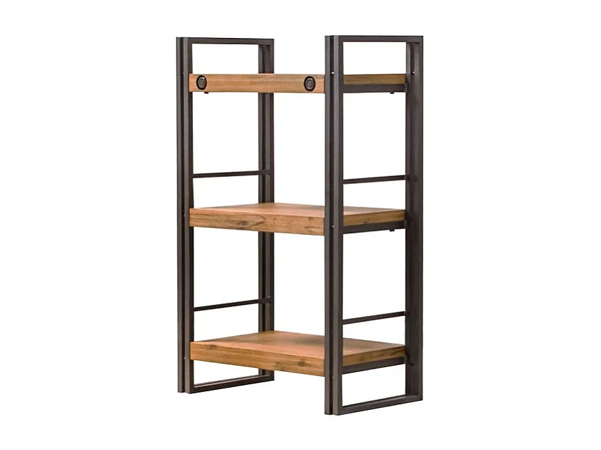 Bibliothèque 100 x 60 cm en bois d'acacia et métal - WORKSHOP