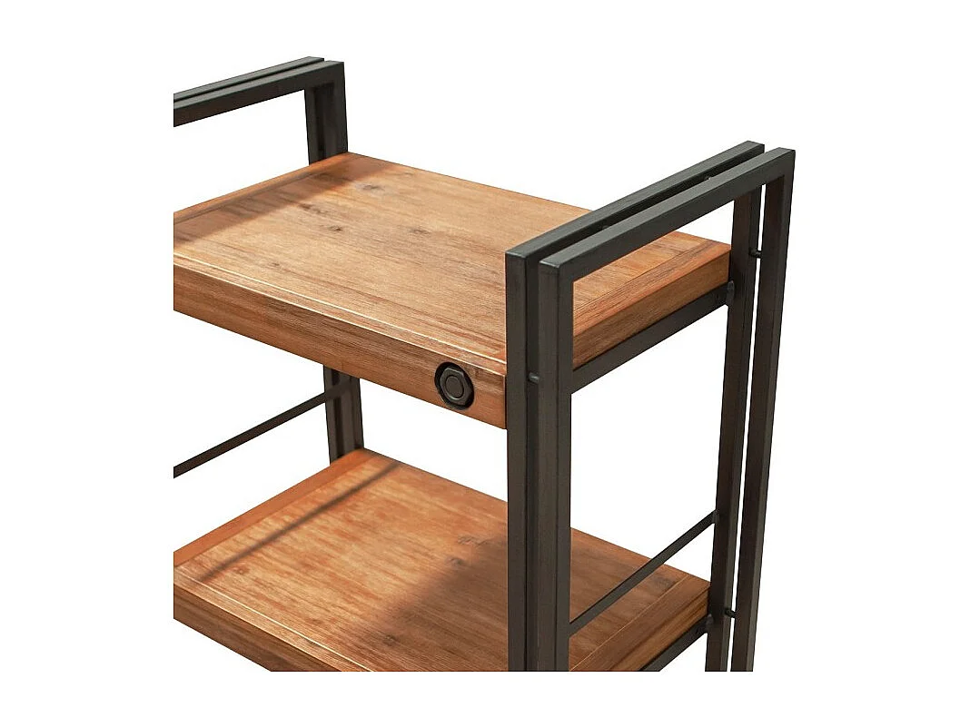 Bibliothèque 100 x 60 cm en bois d'acacia et métal - WORKSHOP