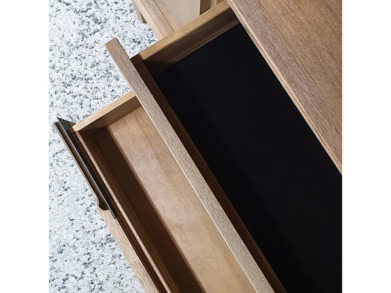 Meuble de rangement bois design 2 tiroirs et placards - KASSIA