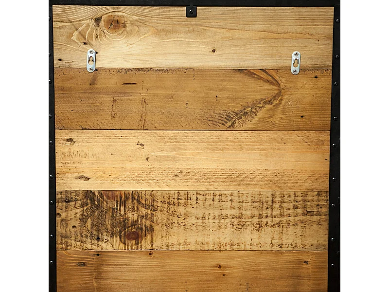 Etagère murale bois rustique et métal noir 60x60 cm - FACTORY