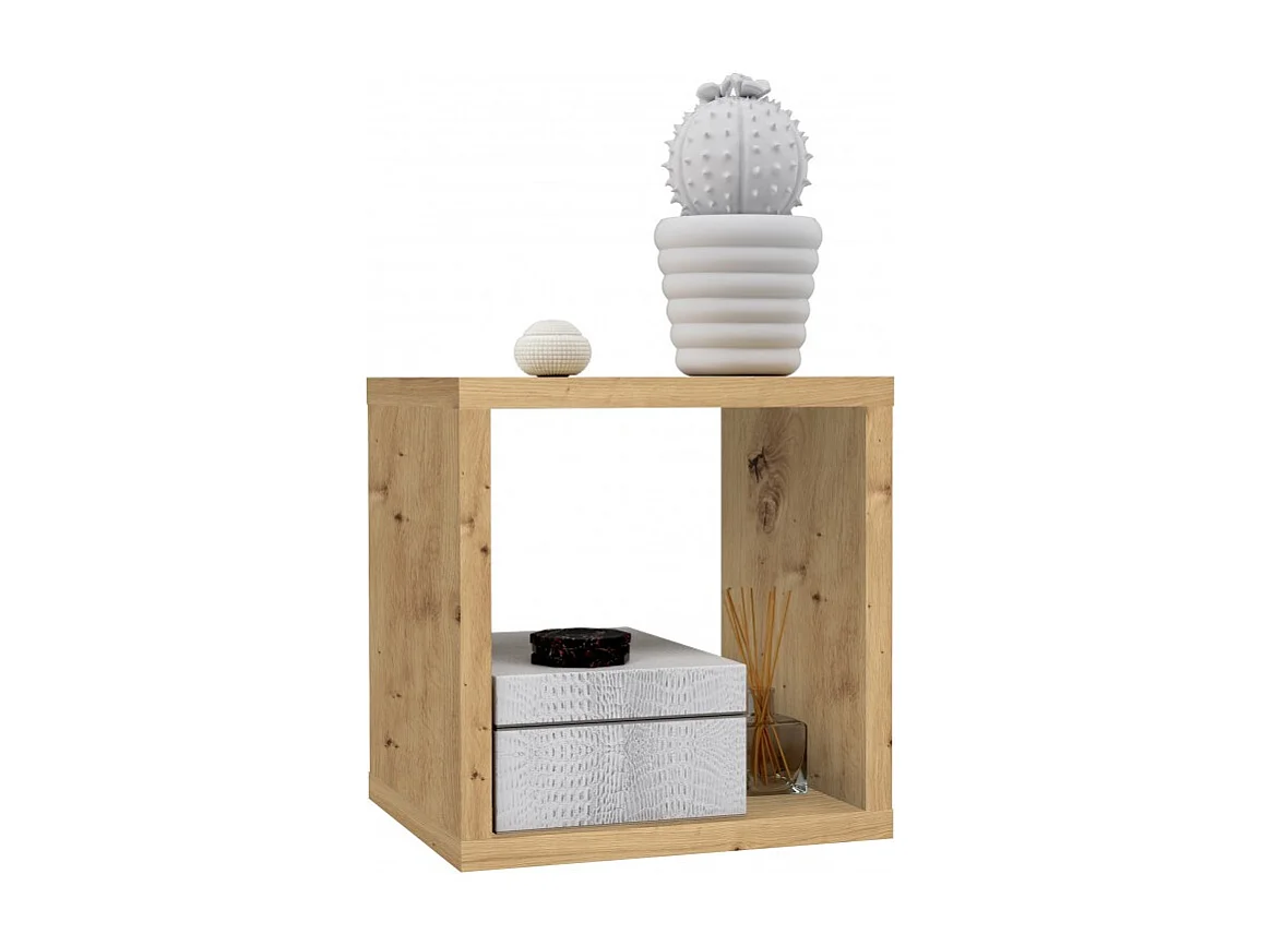 Etagère cube 1 casier décor bois rustique texturé - CLASSICO