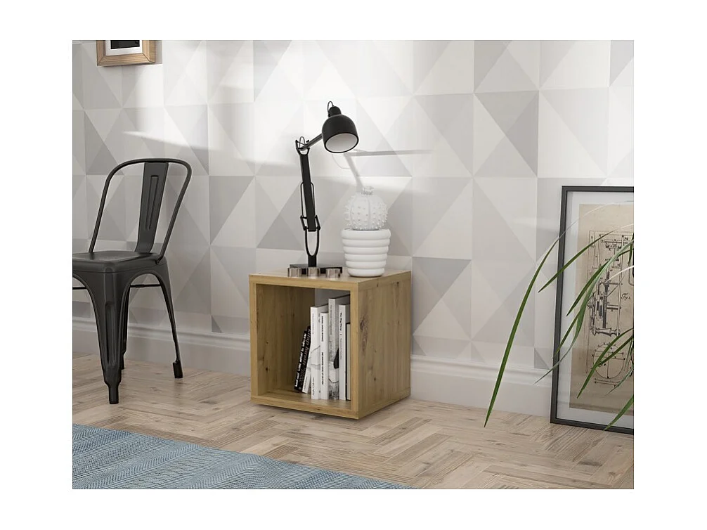 Etagère cube 1 casier décor bois rustique texturé - CLASSICO