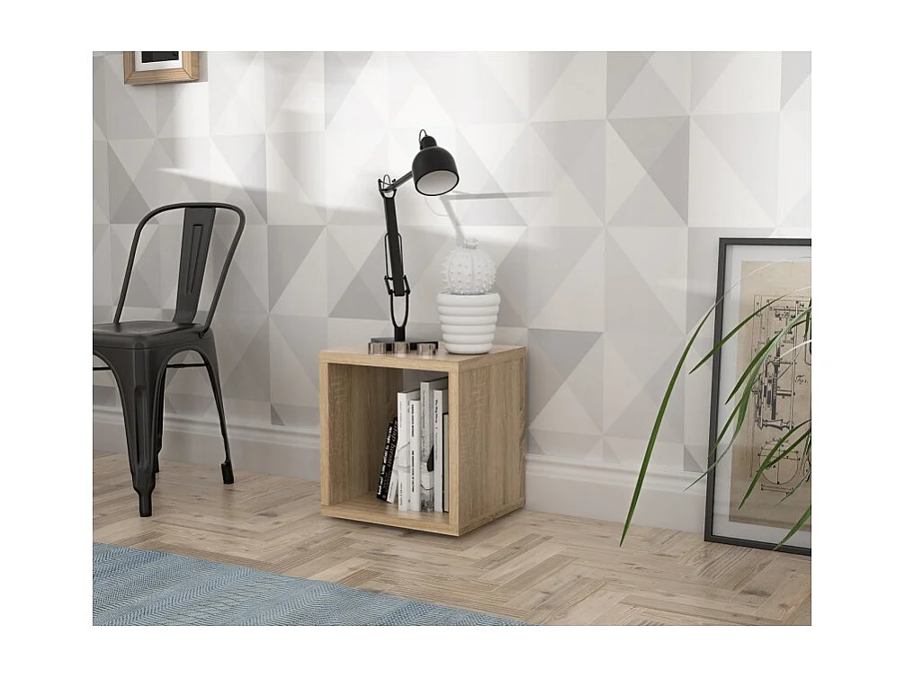 Etagère cube 1 casier décor chêne clair texturé - CLASSICO