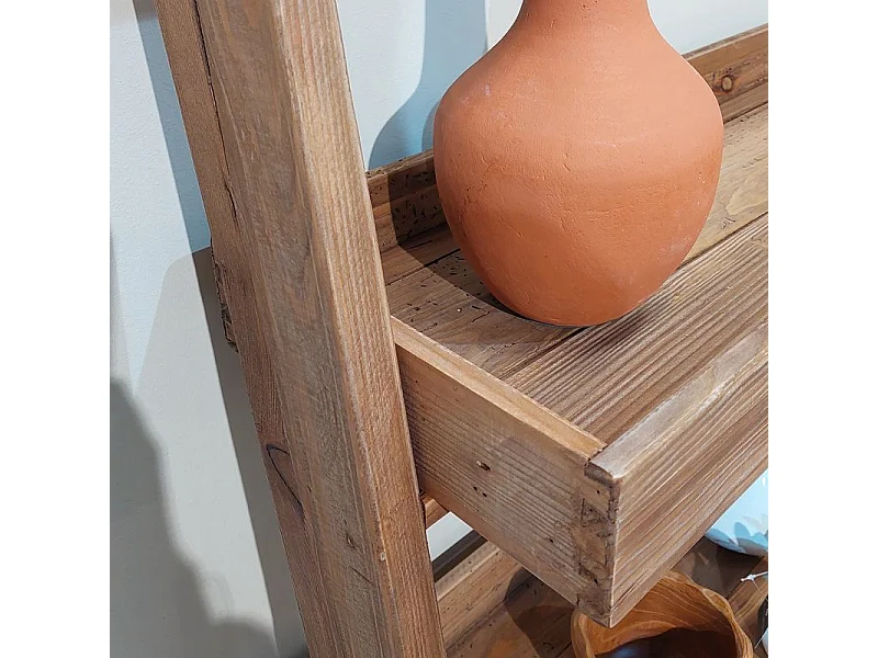 Bibliothèque échelle inclinée 200 cm en bois massif recyclé - CHALET