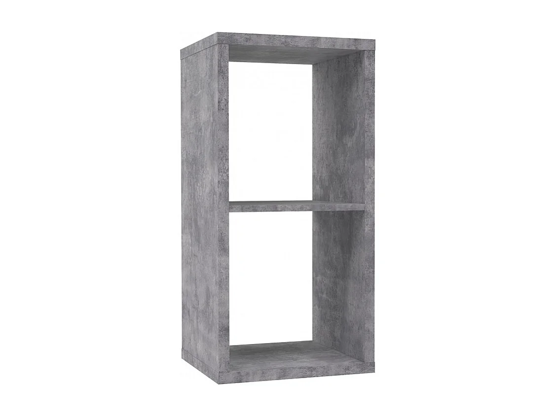 Etagère cube 2 casiers décor béton gris - CLASSICO