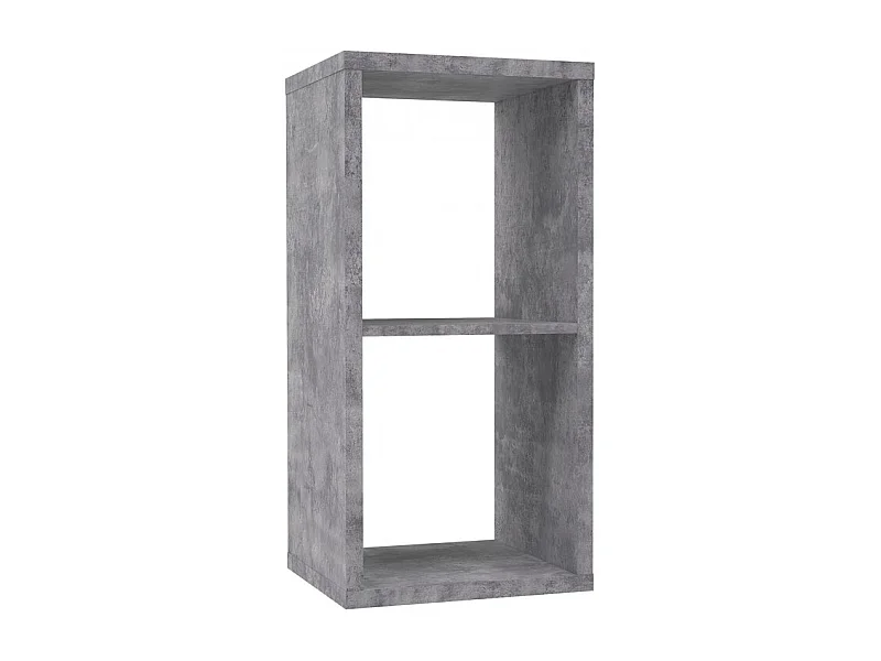 Etagère cube 2 casiers décor béton gris - CLASSICO