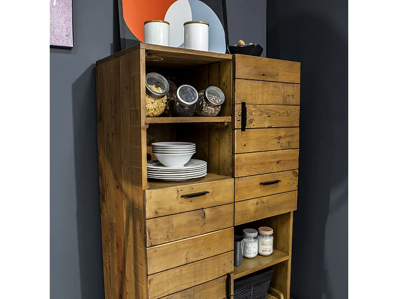 Meuble étagère rangements bois rustique et métal industriel - FACTORY