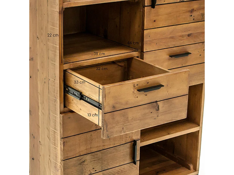 Meuble étagère rangements bois rustique et métal industriel - FACTORY