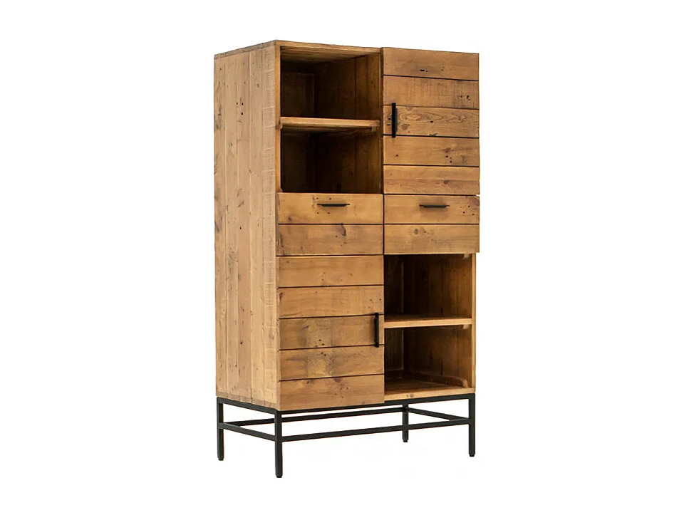 Meuble étagère rangements bois rustique et métal industriel - FACTORY