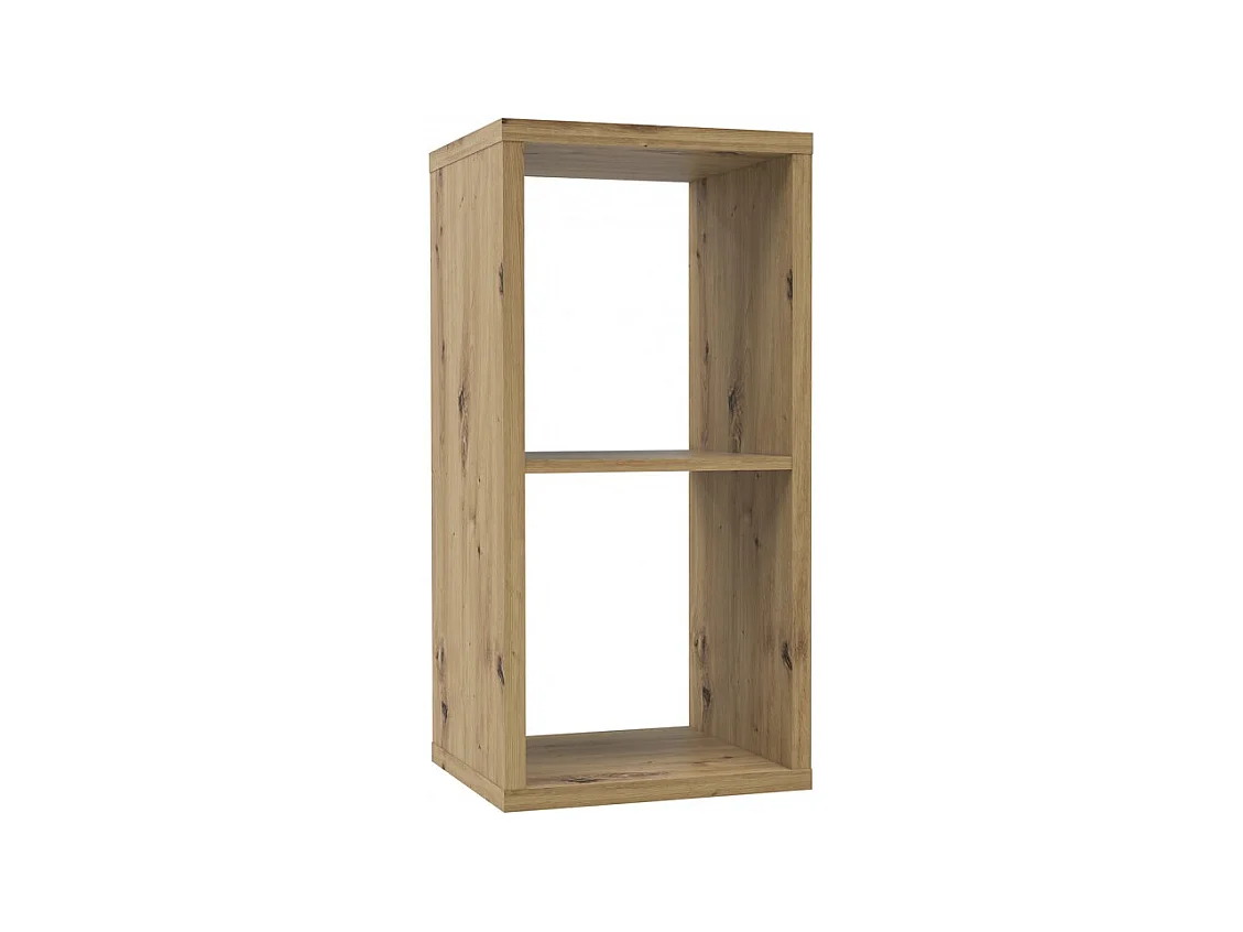 Etagère cube 2 casiers décor bois rustique texturé - CLASSICO