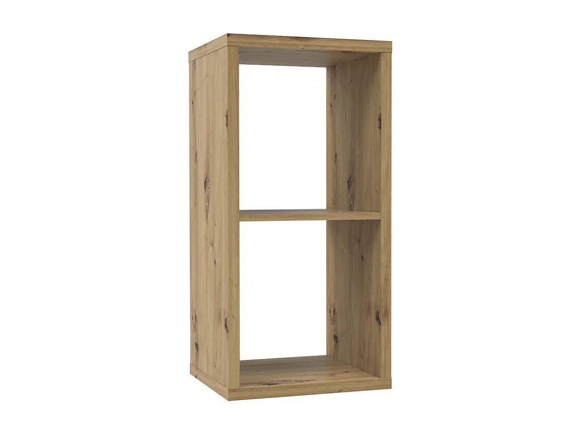 Etagère cube 2 casiers décor bois rustique texturé - CLASSICO