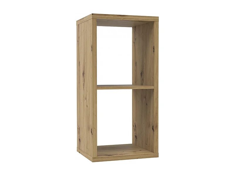 Etagère cube 2 casiers décor bois rustique texturé - CLASSICO