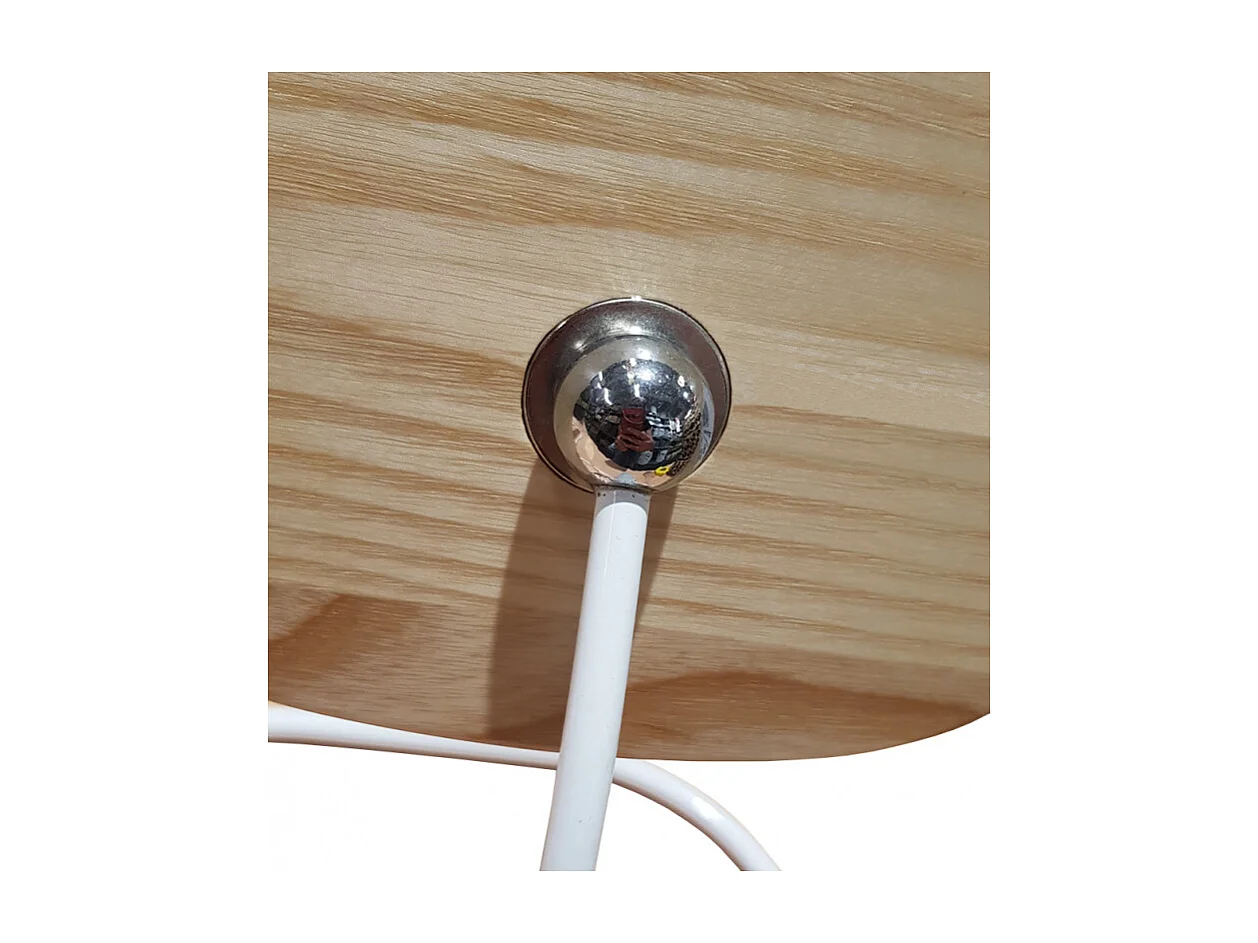 Lot 2 miroirs pivotants et détachables en bois et métal blanc - ZOOM