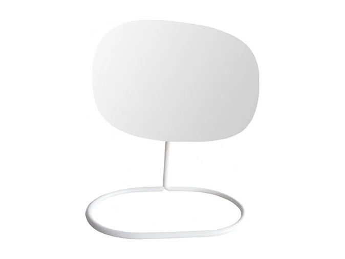 Lot 2 miroirs pivotants et détachables en bois et métal blanc - ZOOM