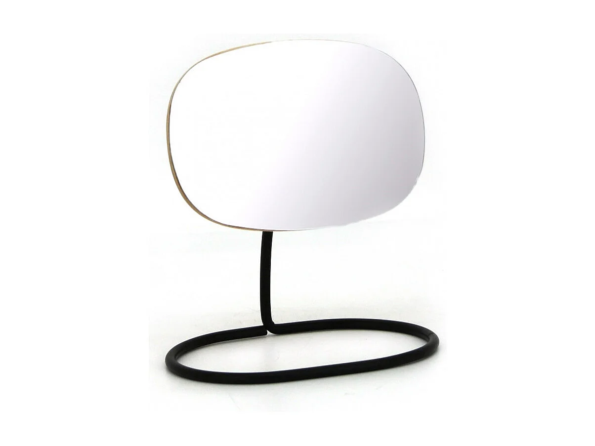 Lot de 2 miroirs pivotants et détachables en bois et métal noir - ZOOM