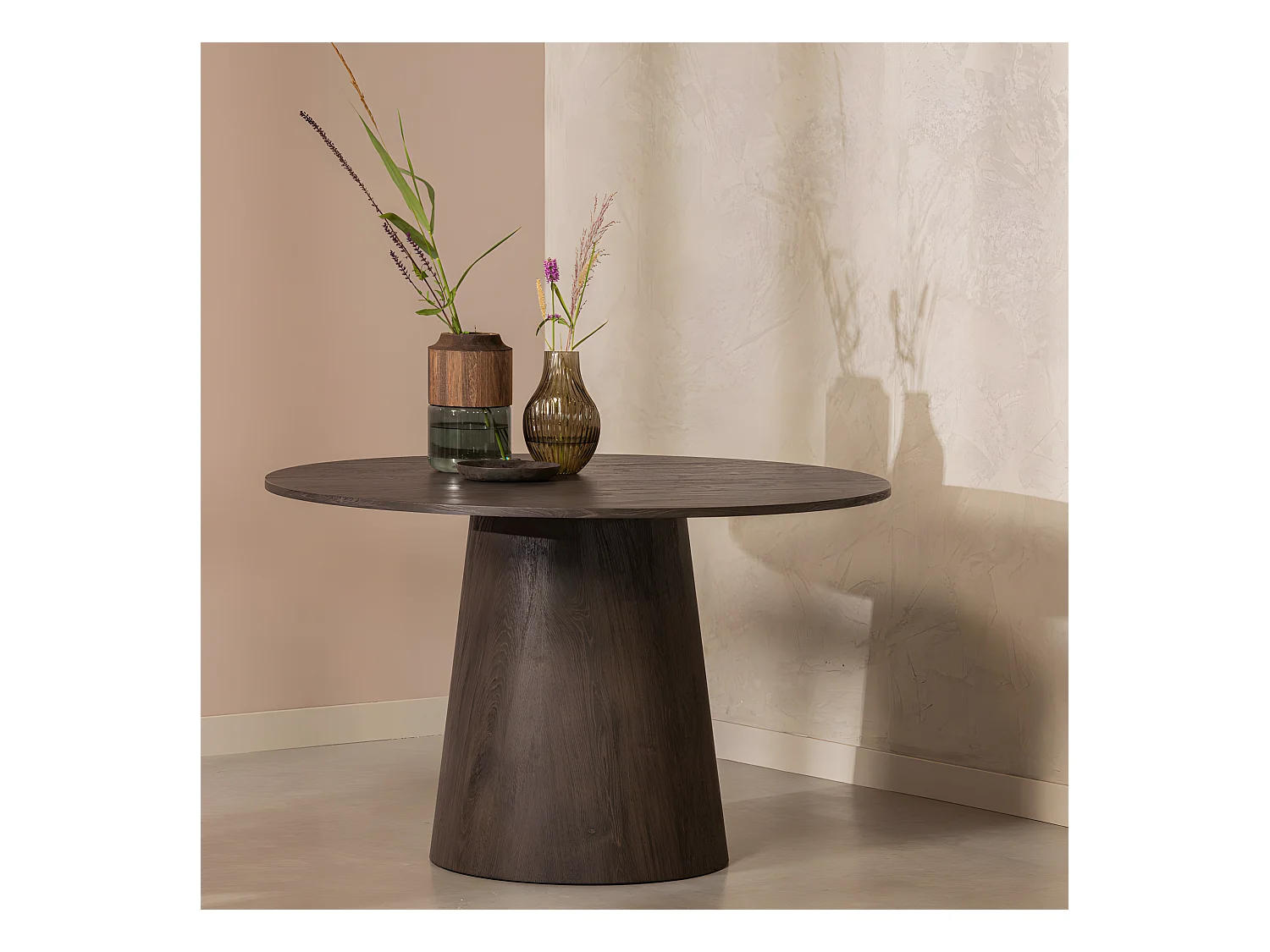 Maan - Table à manger 4 personnes en bois - Bois foncé