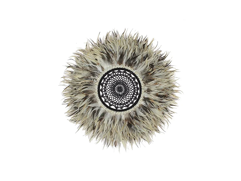 Now's Home - Decoration En Plumes Jujuhat Naturelles/ Coquillages O50 Cm Kapau