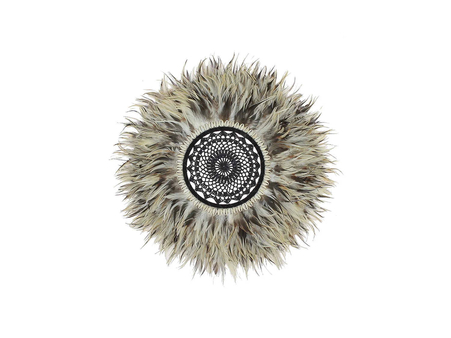 Now's Home - Decoration En Plumes Jujuhat Naturelles/ Coquillages O50 Cm Kapau