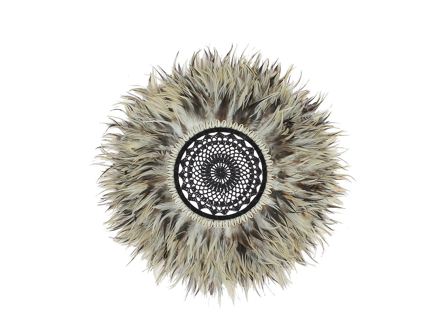 Now's Home - Decoration En Plumes Jujuhat Naturelles/ Coquillages O50 Cm Kapau