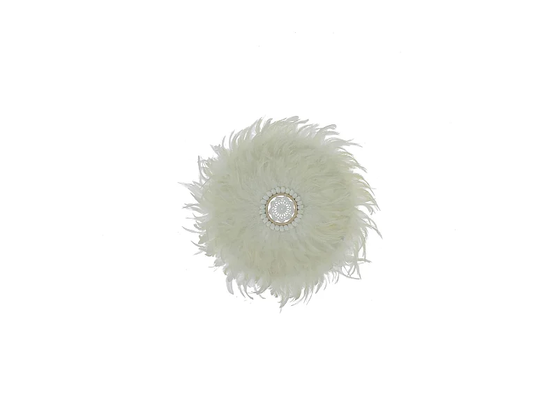 Now's Home - Jujuhat Decoration En Plumes Blanches Et Coquillages O40 Cm Kapau