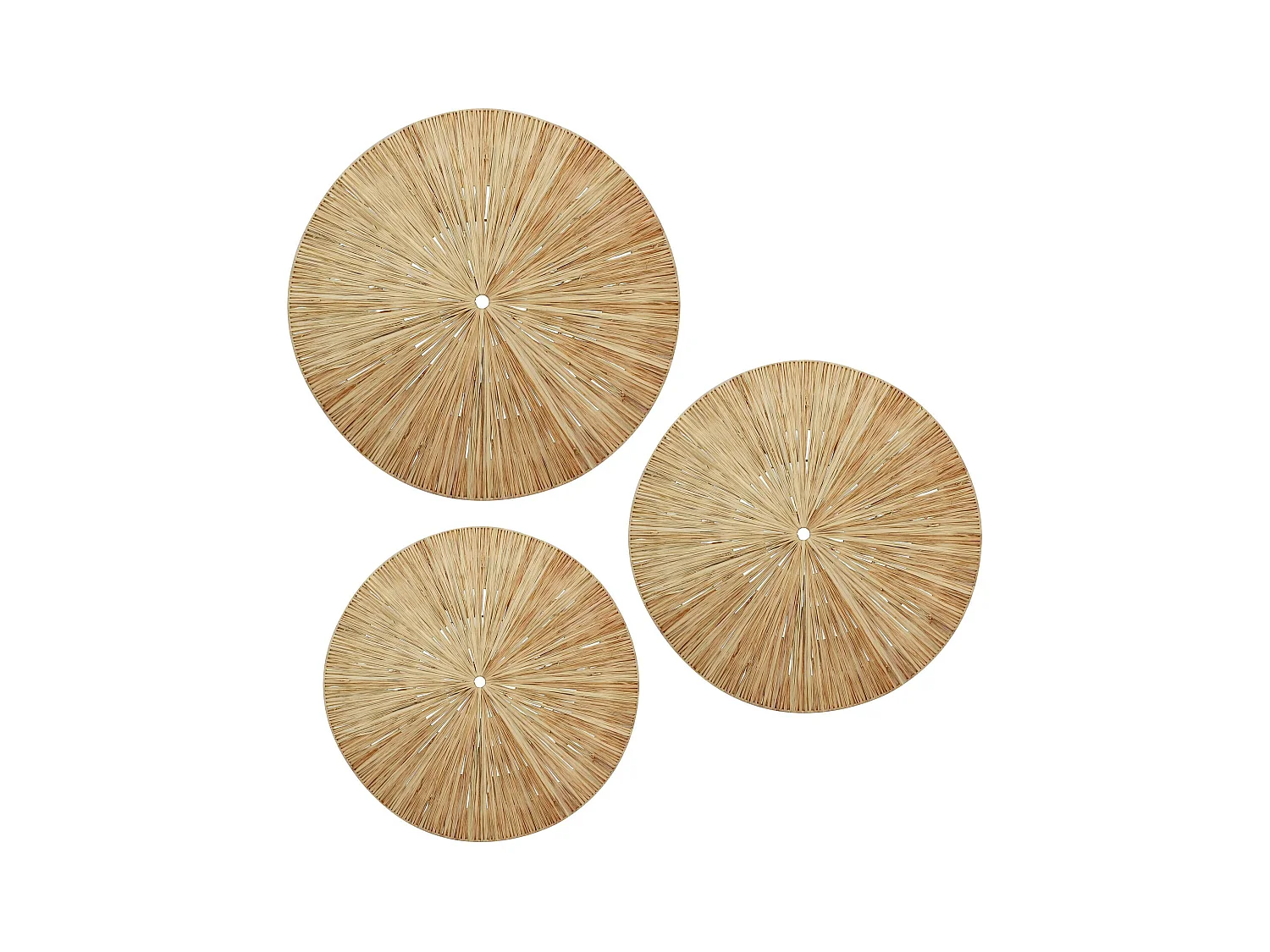 Now's Home - Set De 3 Decorations Murales En Raphia Naturel D60/50/40cm Miri
