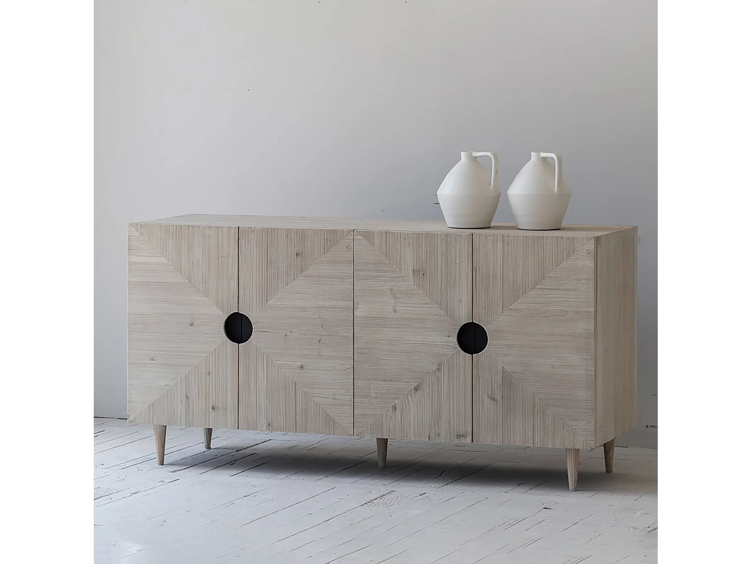 Now's Home - Bahut 4 Portes En Pin Recycle 160x49xh80cm Kristen