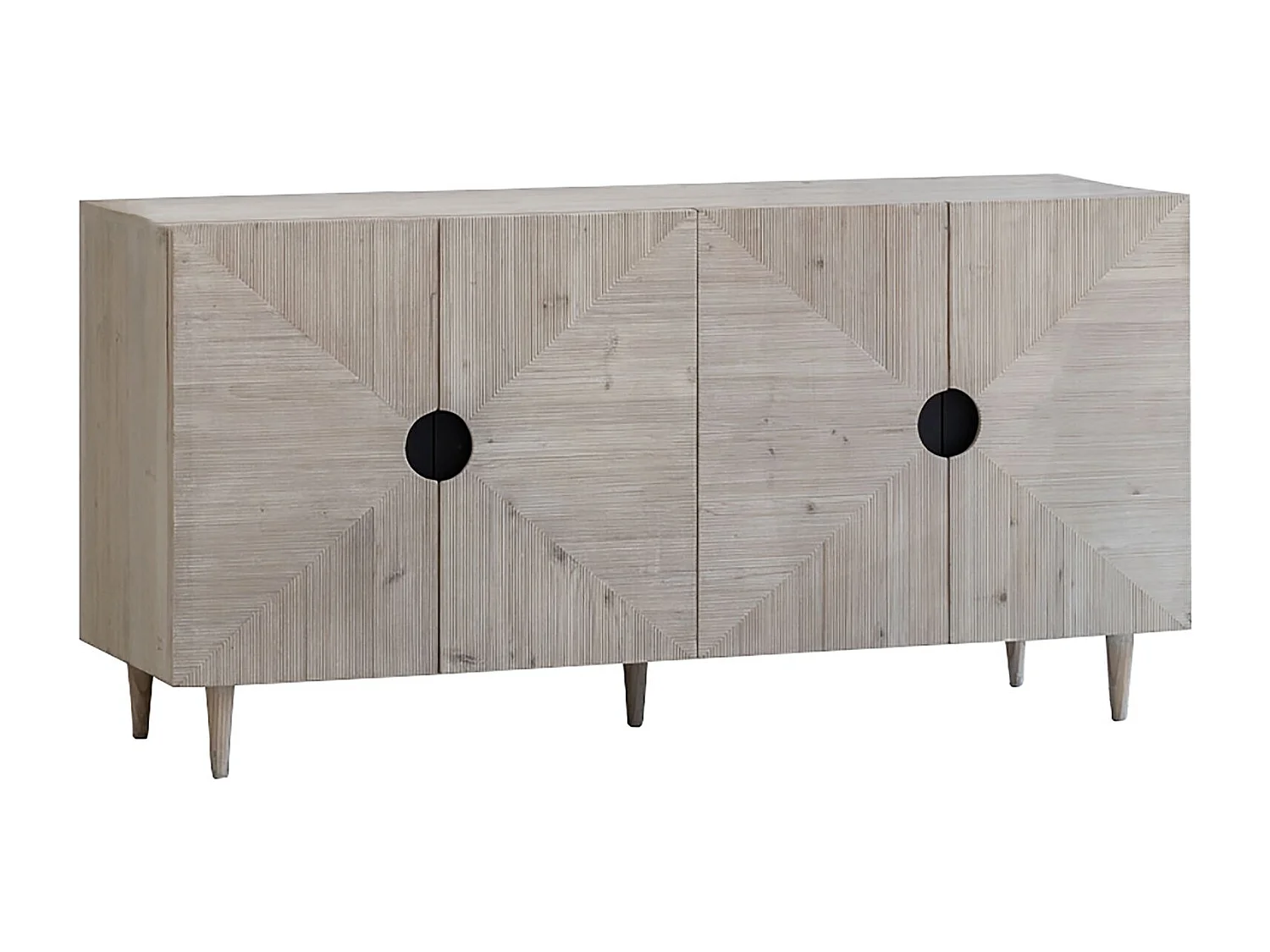 Now's Home - Bahut 4 Portes En Pin Recyclé 160x49xh80cm Kristen