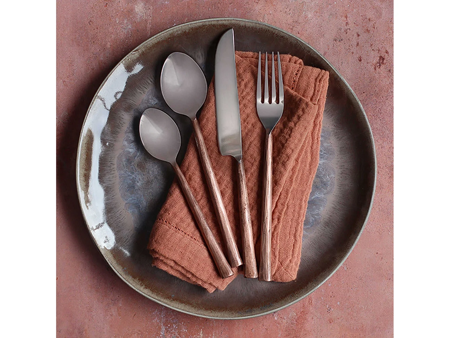 Ogo Living - Lot De 2 Serviettes De Table Origin 40x40cm En Coton Paprika