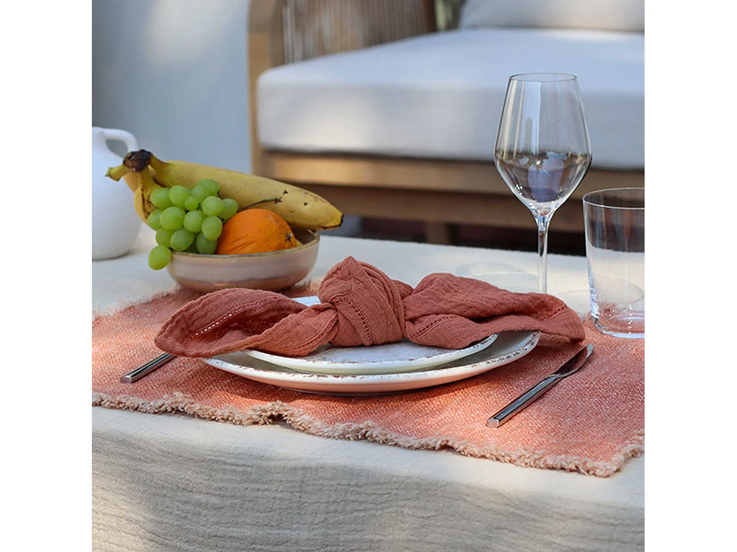 Ogo Living - Lot De 2 Serviettes De Table Origin 40x40cm En Coton Paprika