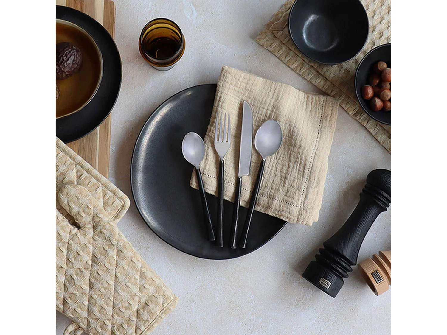 Ogo Living - Lot De 2 Serviettes De Table Origin 40x40cm En Coton Cumin