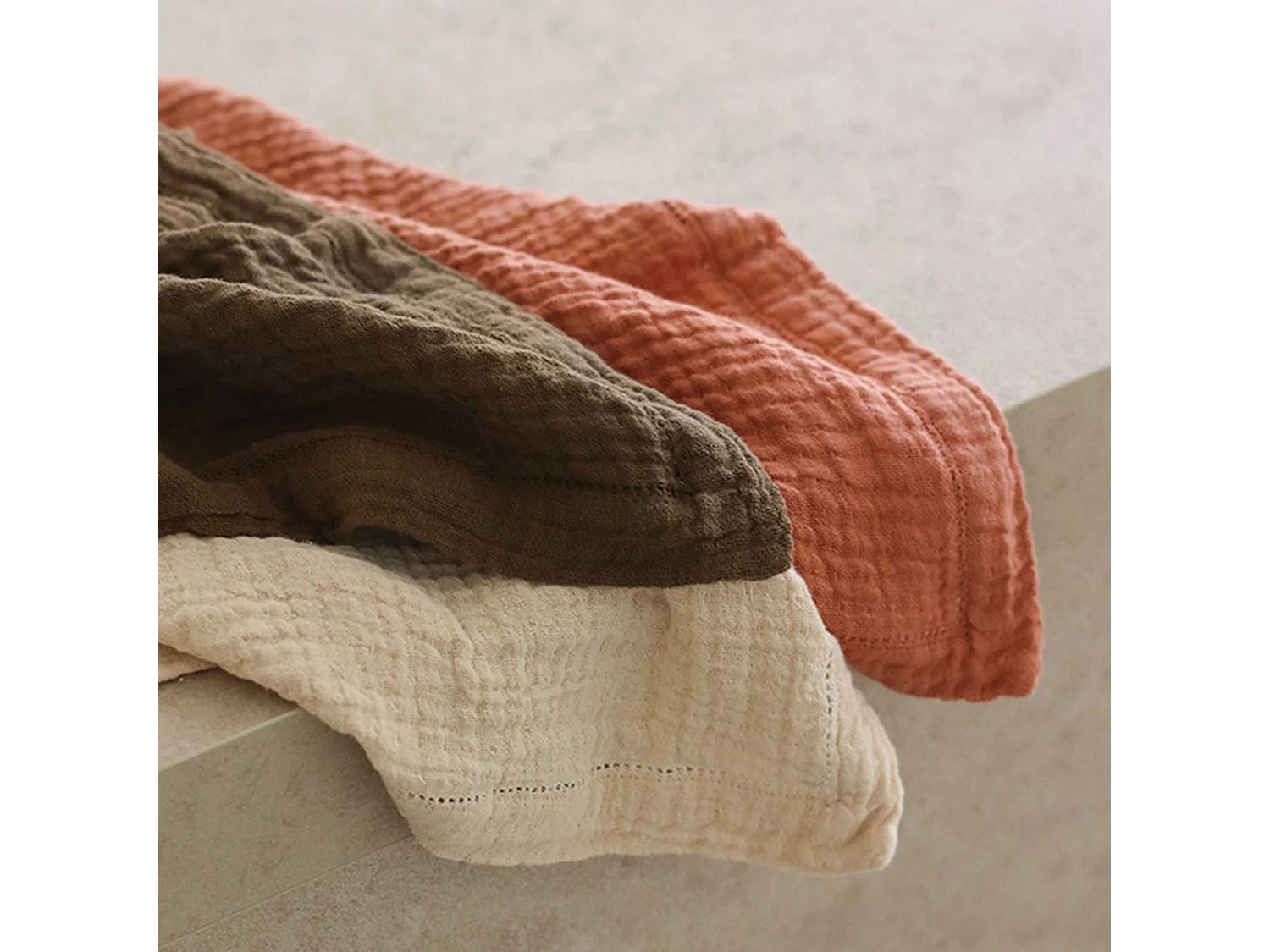 Ogo Living - Lot De 2 Serviettes De Table Origin 40x40cm En Coton Kaki