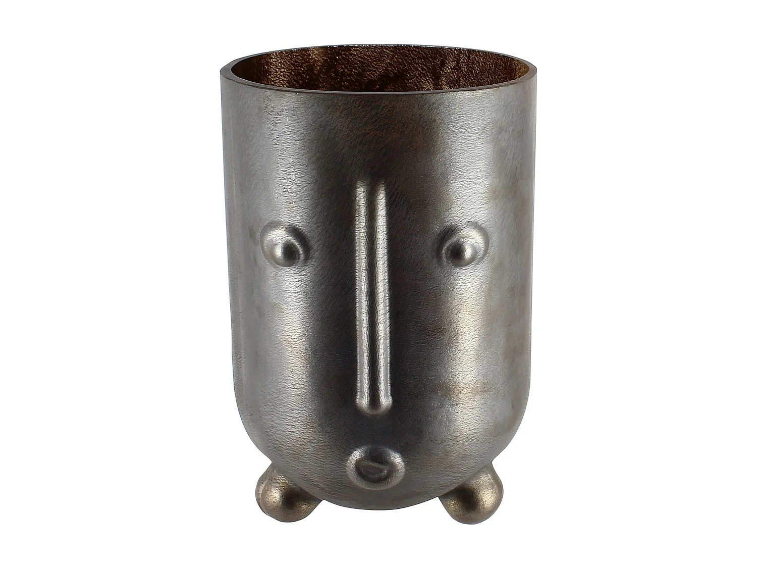 Now's Home - Vase En Verre Souffle A La Bouche Gris Metallise 16.5x15.5x24cm Olav