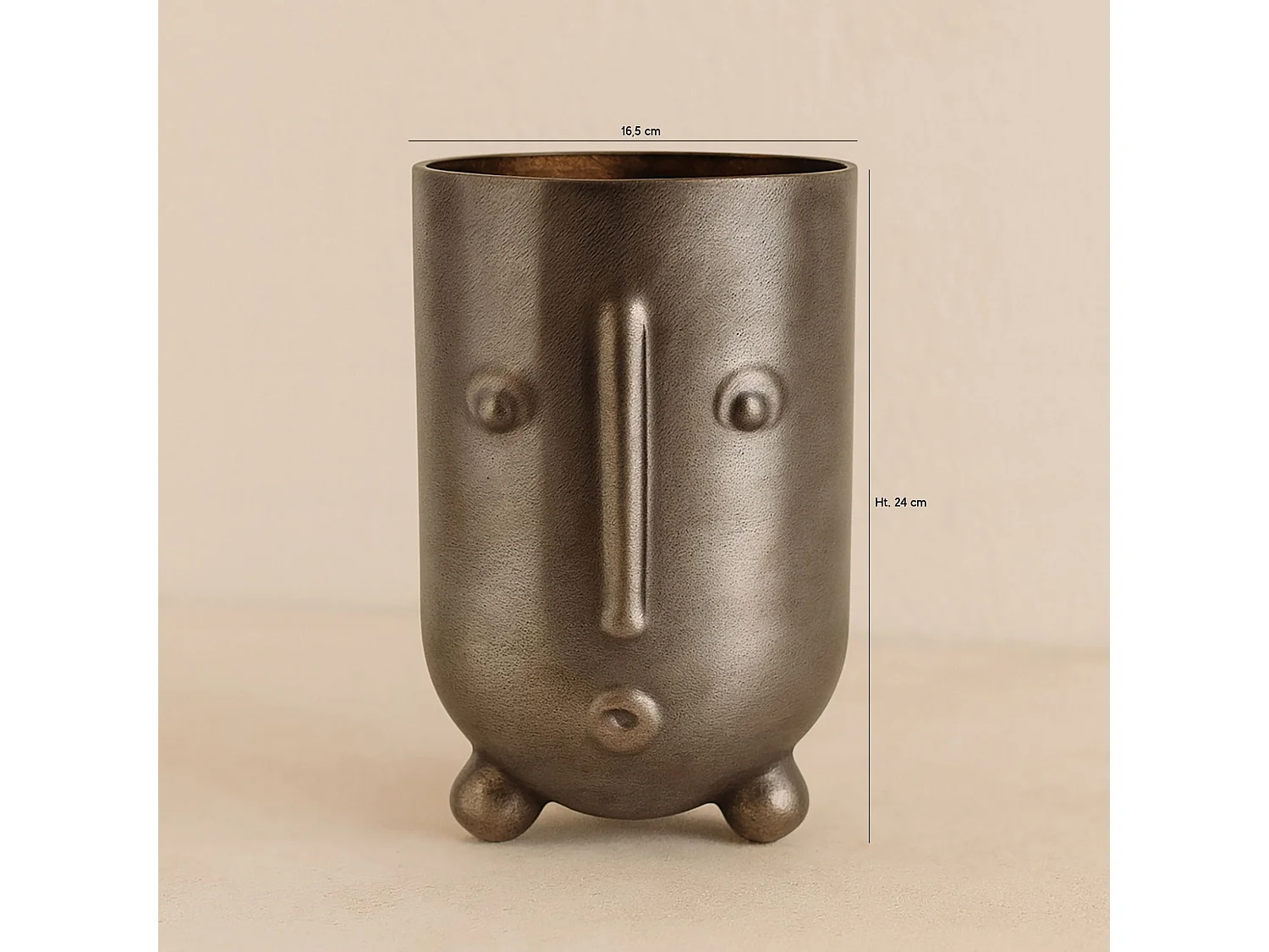 Now's Home - Vase En Verre Souffle A La Bouche Gris Metallise 16.5x15.5x24cm Olav