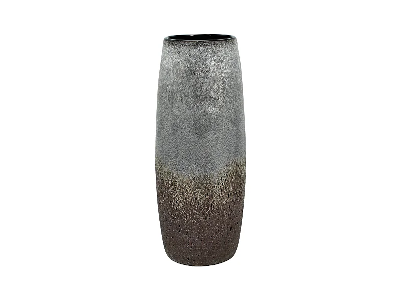 Now's Home - Vase En Verre Gris Et Taupe O14x35cm Terea