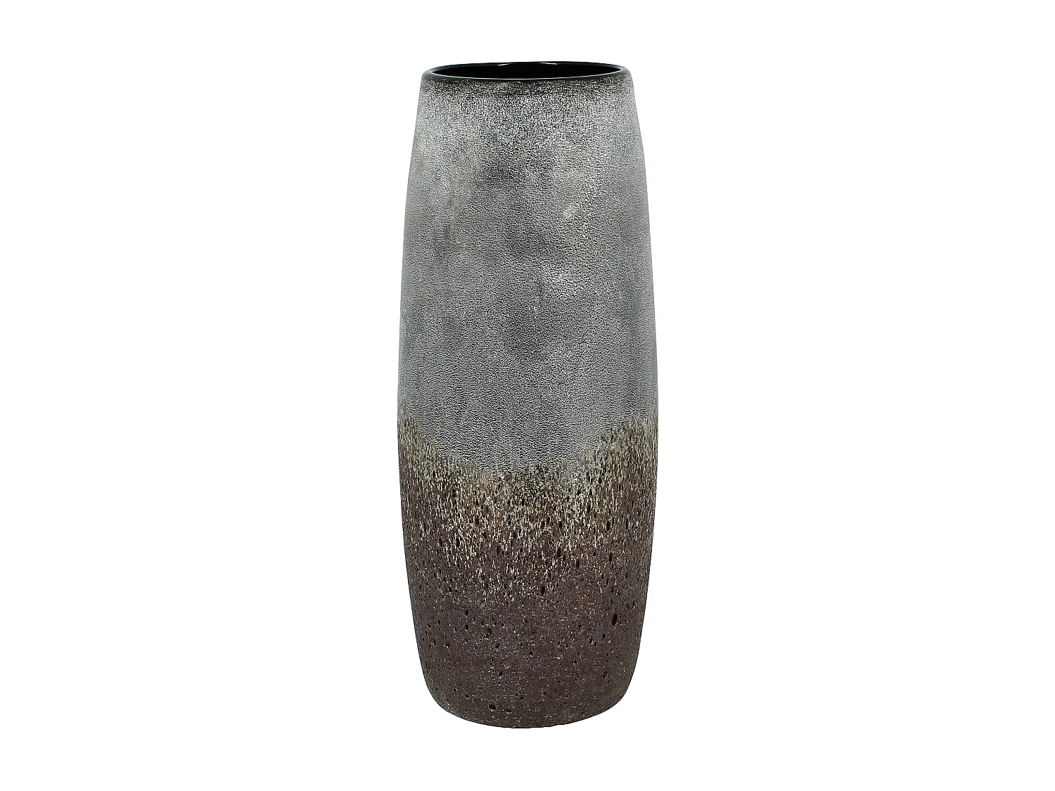 Now's Home - Vase En Verre Gris Et Taupe O14x35cm Terea