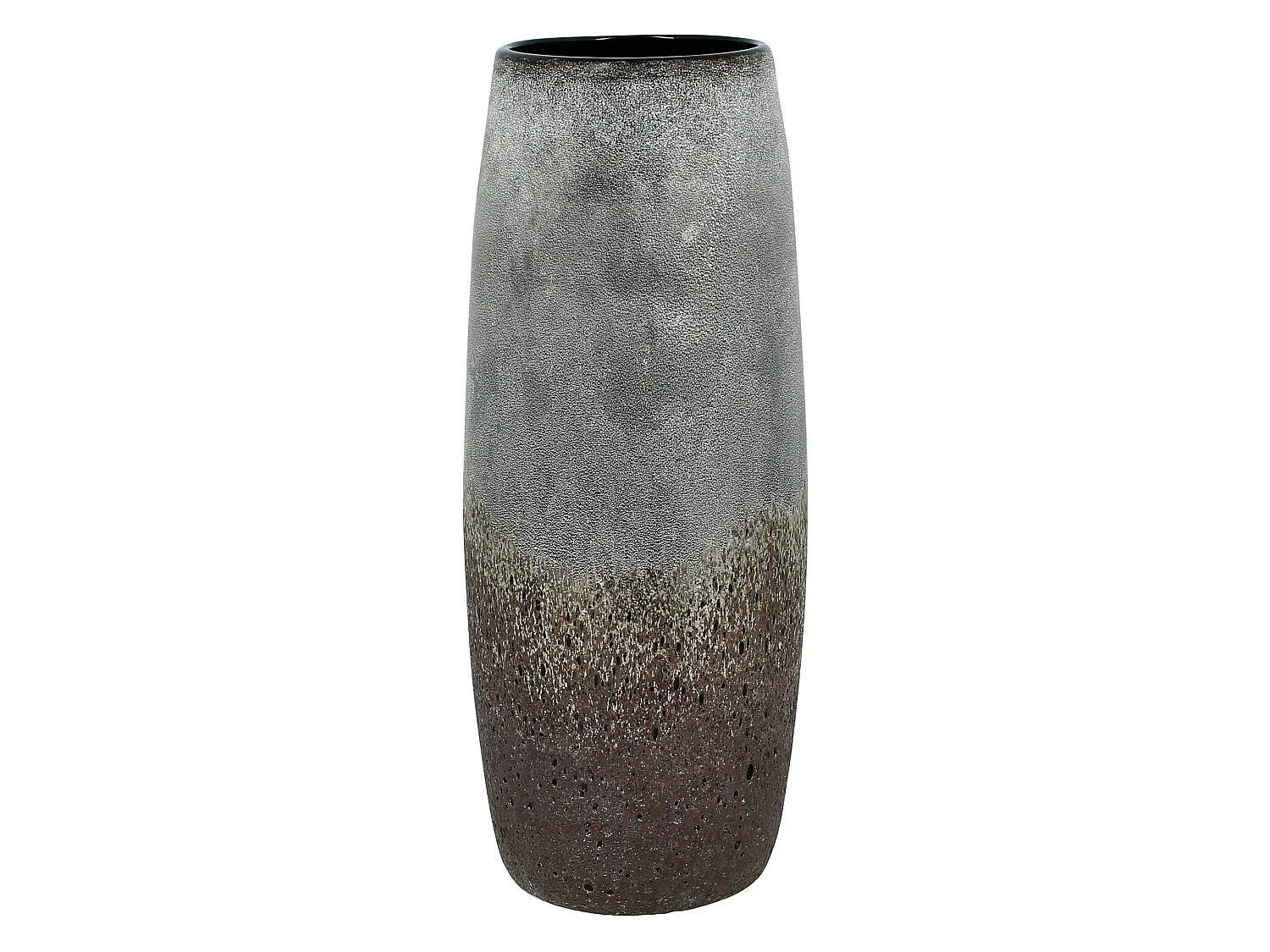 Now's Home - Vase En Verre Gris Et Taupe O14x35cm Terea