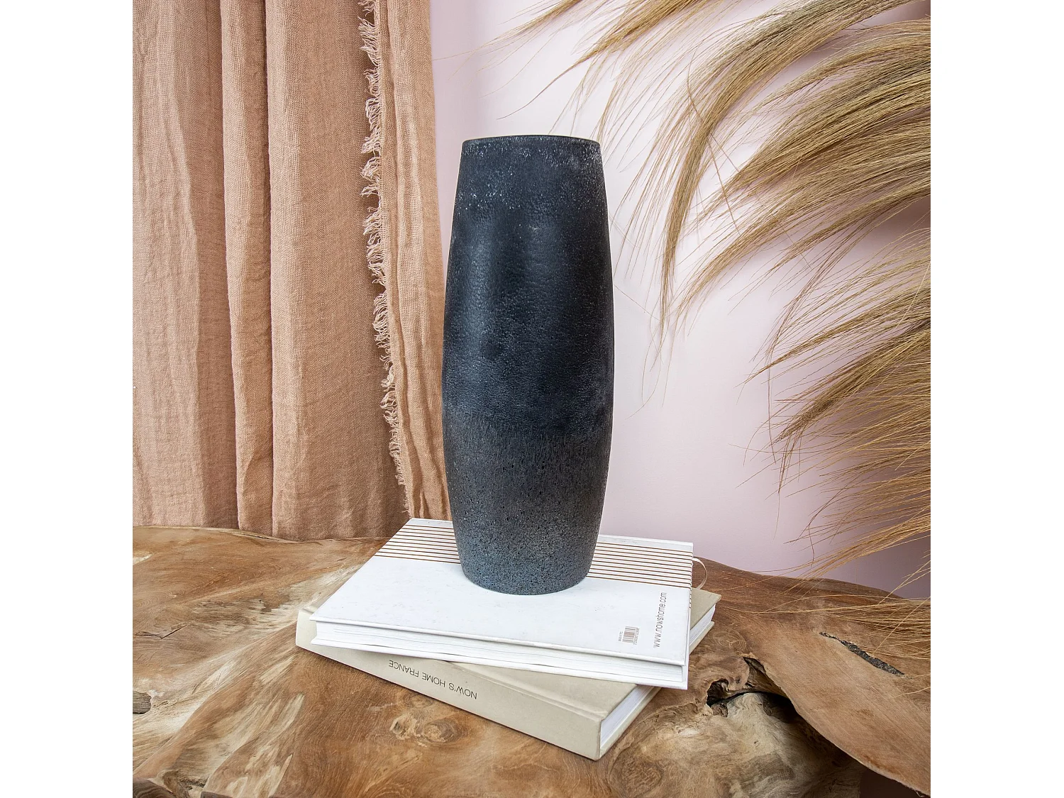 Now's Home - Vase En Verre Gris Et Taupe O14x35cm Terea