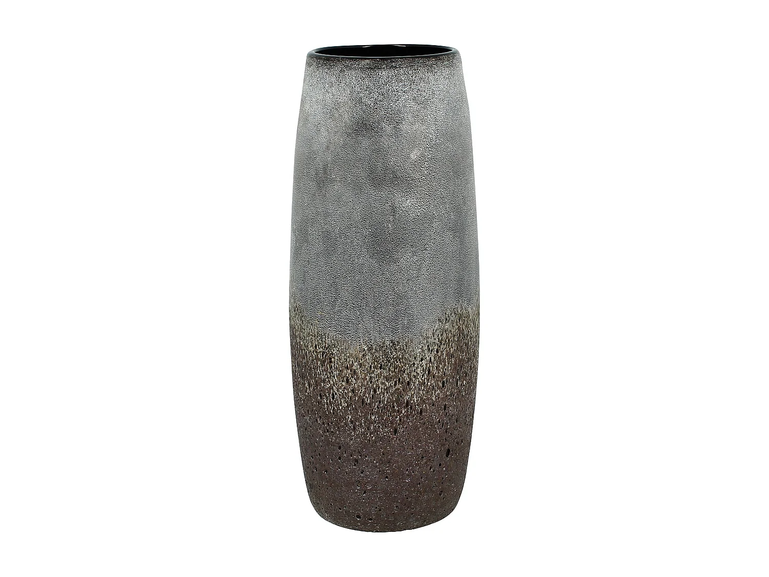 Now's Home - Vase En Verre Gris Et Taupe ø14x35cm Terea