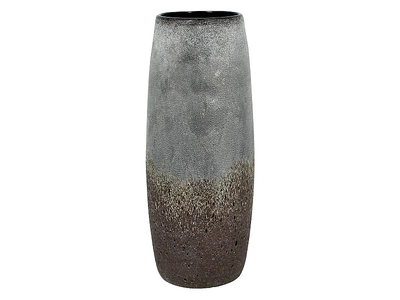Now's Home - Vase En Verre Gris Et Taupe O14x35cm Terea