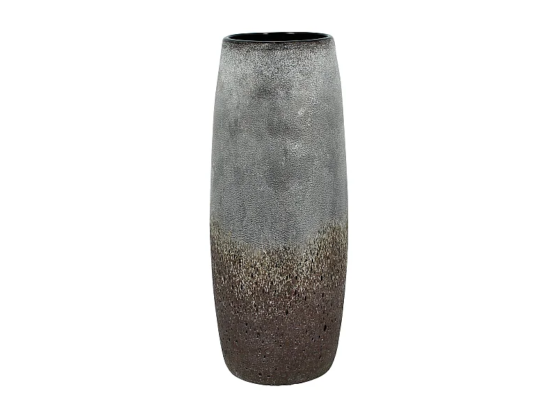 Now's Home - Vase En Verre Gris Et Taupe O14x35cm Terea