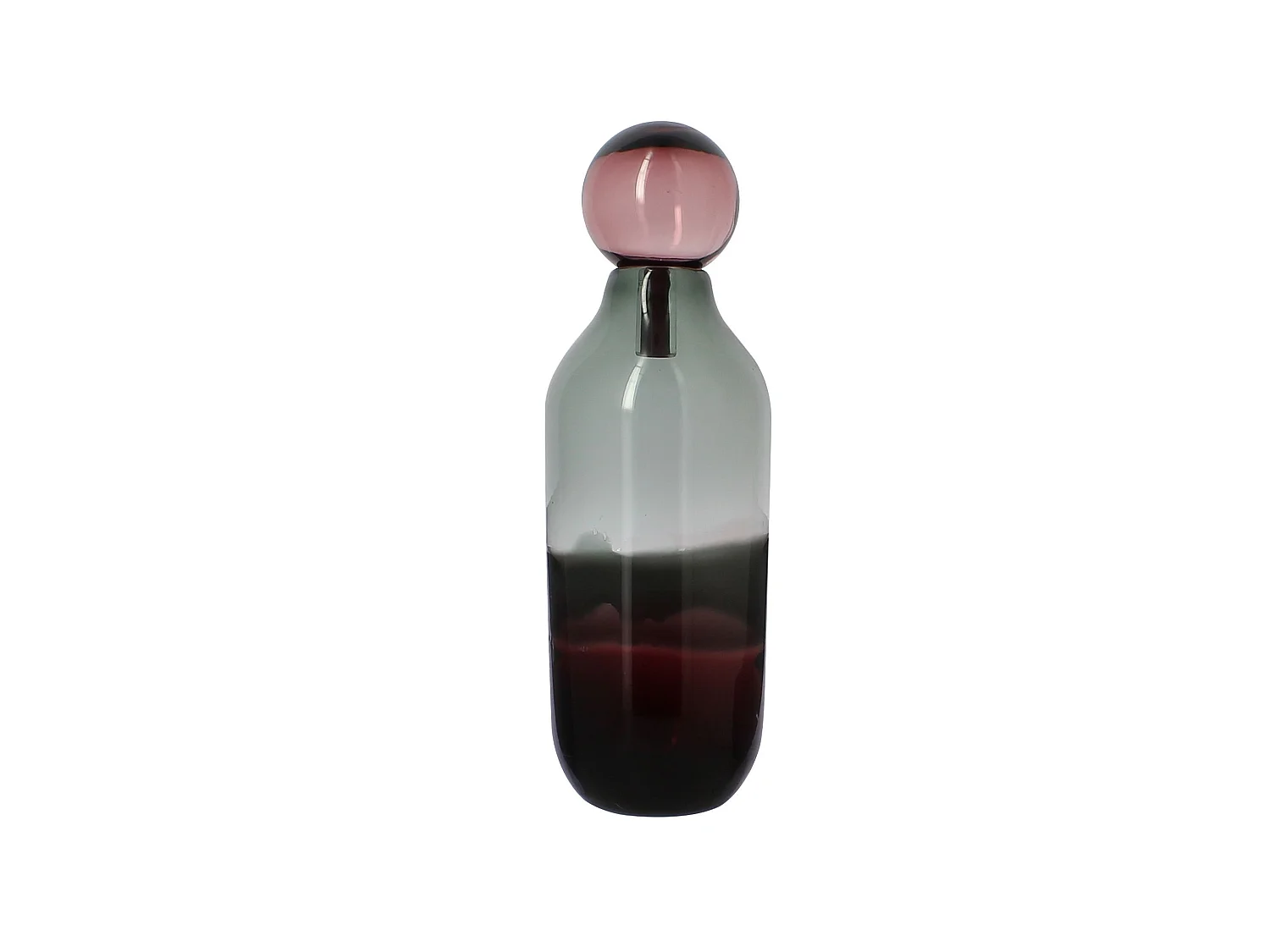 Now's Home - Vase Bouchon Lit De Vin Et Gris En Verre Souffle Ht 46x14 Cm Majesty