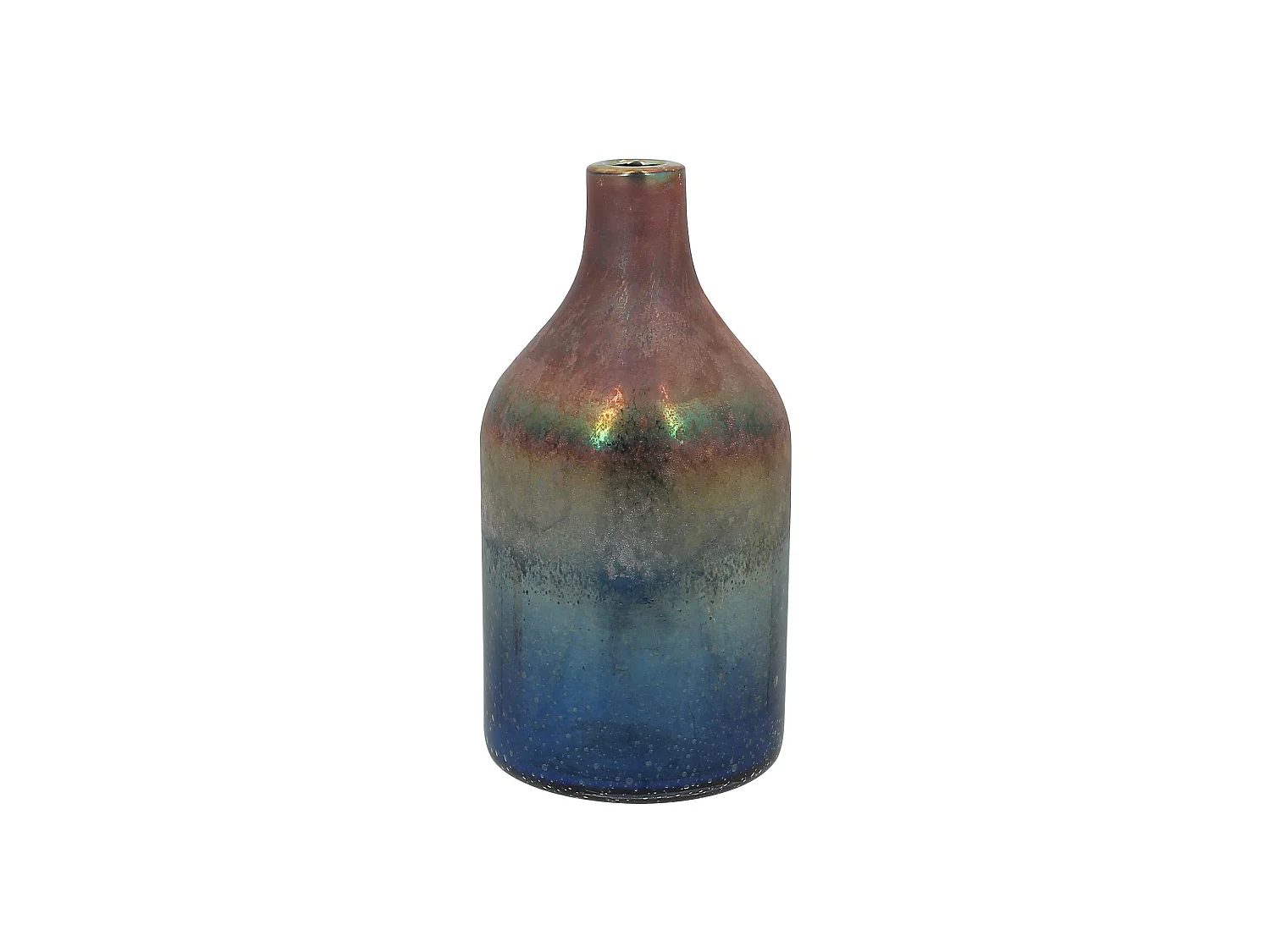 Now's Home - Vase Aux Nuances Bleutee Et Rosees En Verre O12x24cm Sunset