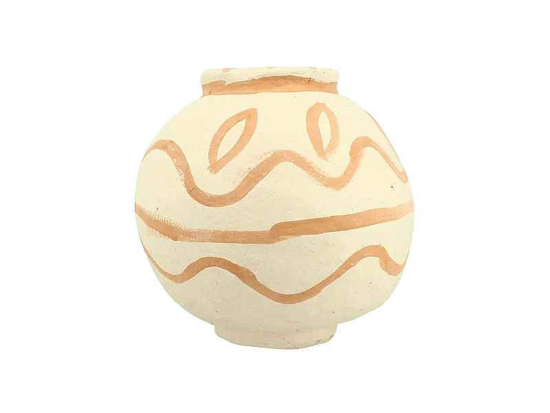 Now's Home - Vase Decoratif En Papier Mache Sable/terracotta 30x30x30cm Merzouga