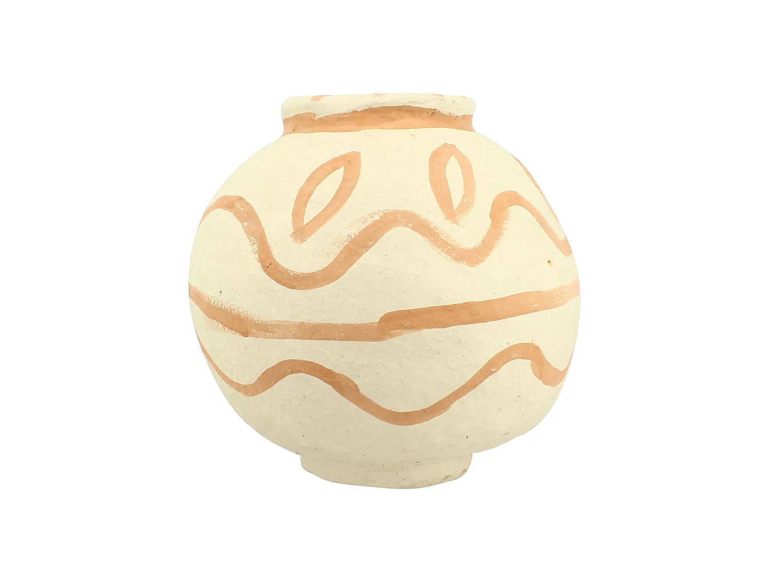 Now's Home - Vase Decoratif En Papier Mache Sable/terracotta 30x30x30cm Merzouga