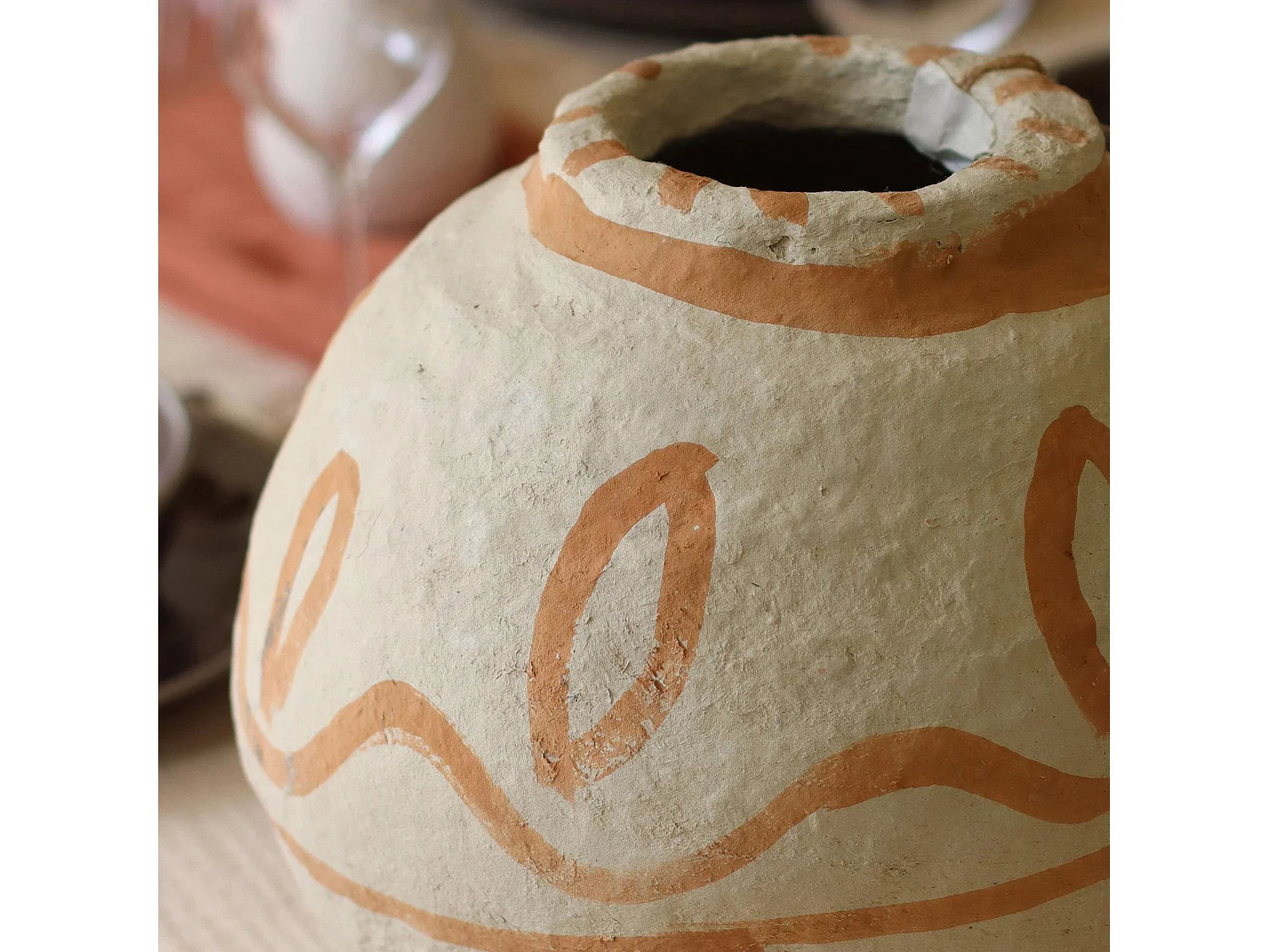 Now's Home - Vase Décoratif En Papier Maché Sable/terracotta 30x30x30cm Merzouga