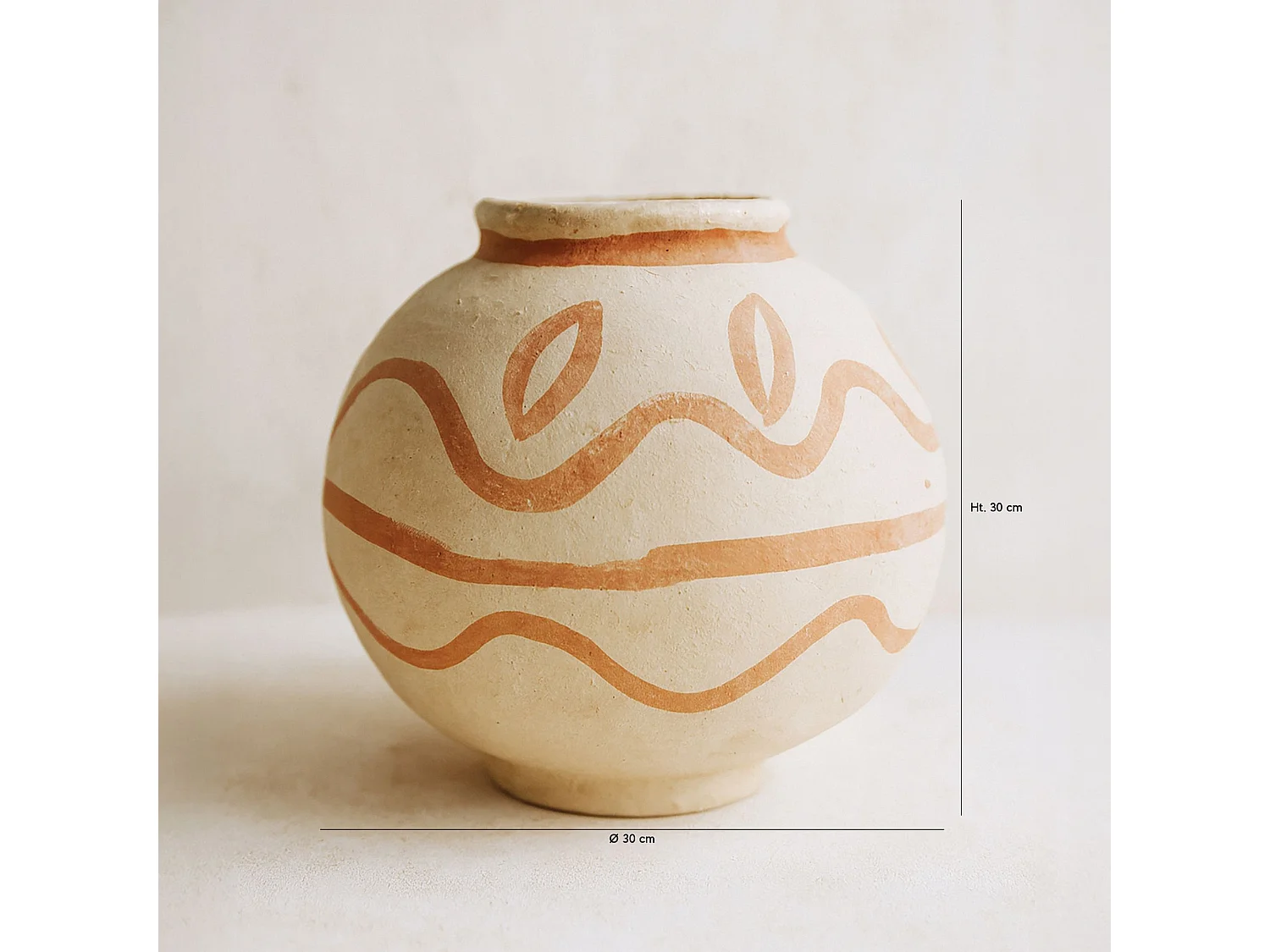 Now's Home - Vase Décoratif En Papier Maché Sable/terracotta 30x30x30cm Merzouga