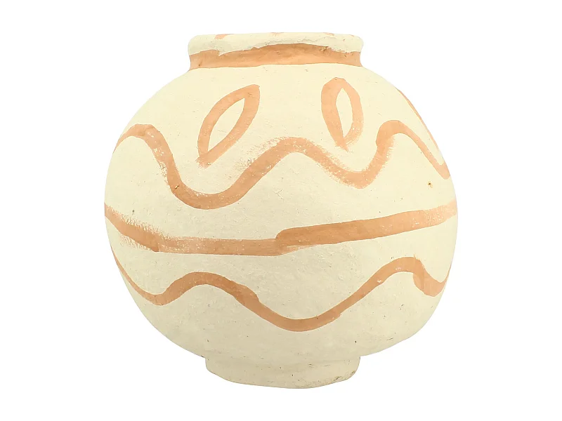 Now's Home - Vase Decoratif En Papier Mache Sable/terracotta 30x30x30cm Merzouga