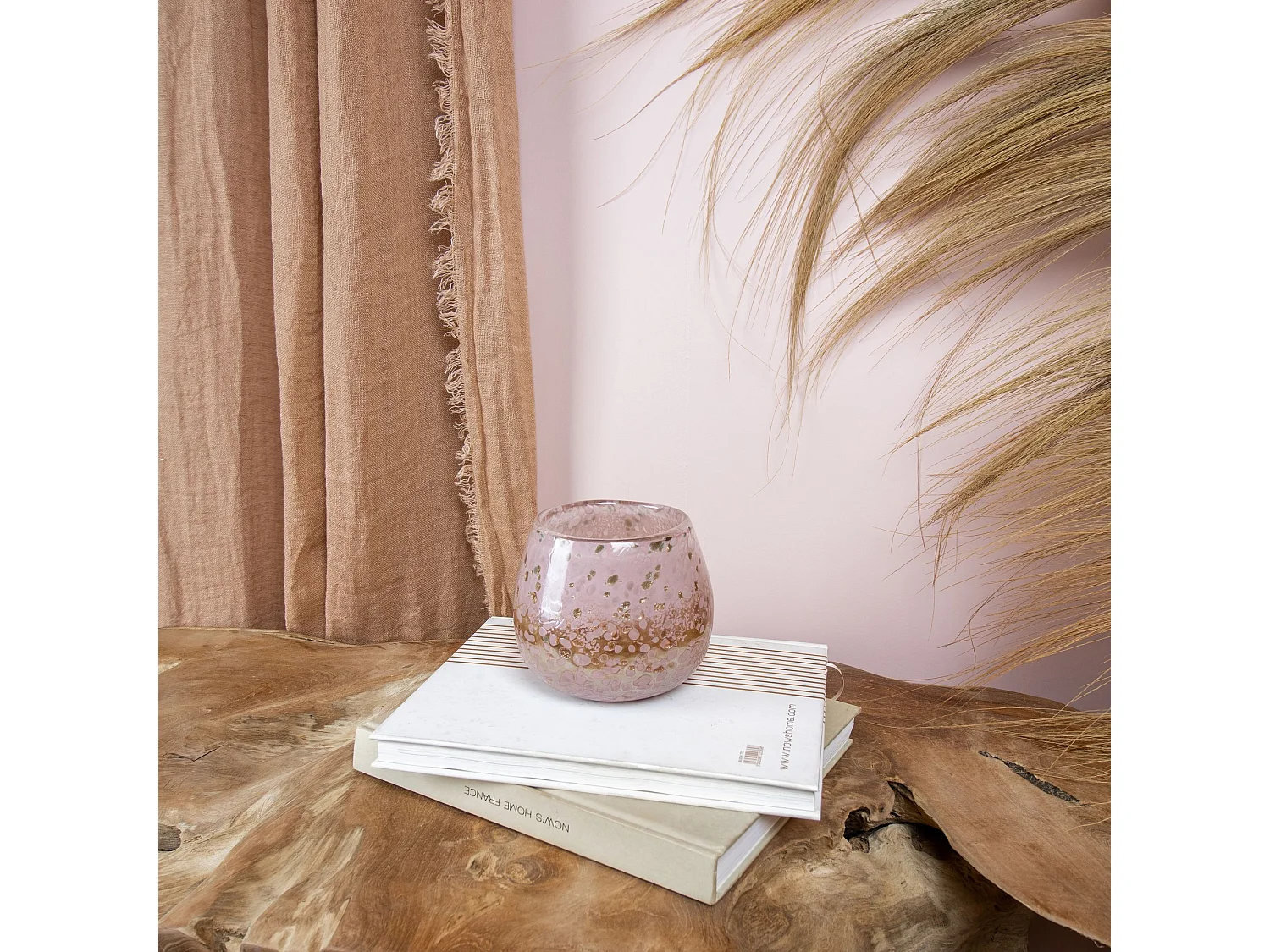Now's Home - Pot  En Verre Souffle Rose Poudre O15x12cm Coppra