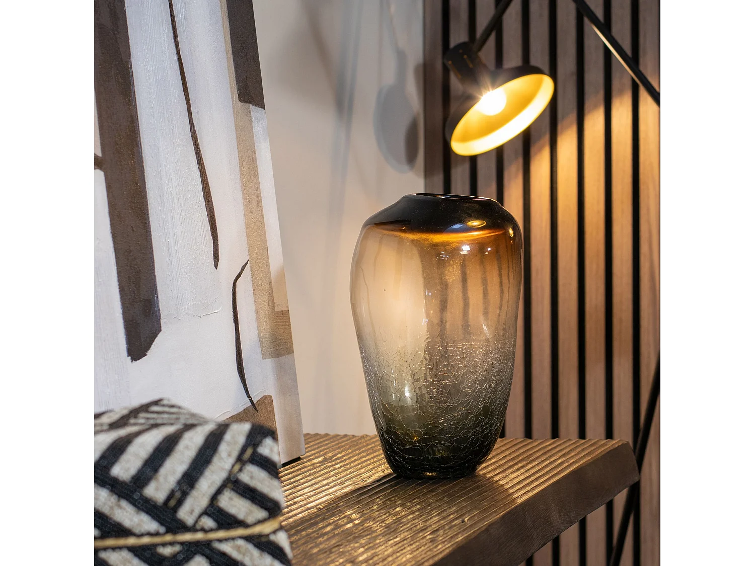 Now's Home - Vase En Verre Souffle A La Bouche  19x18x27cm Liv