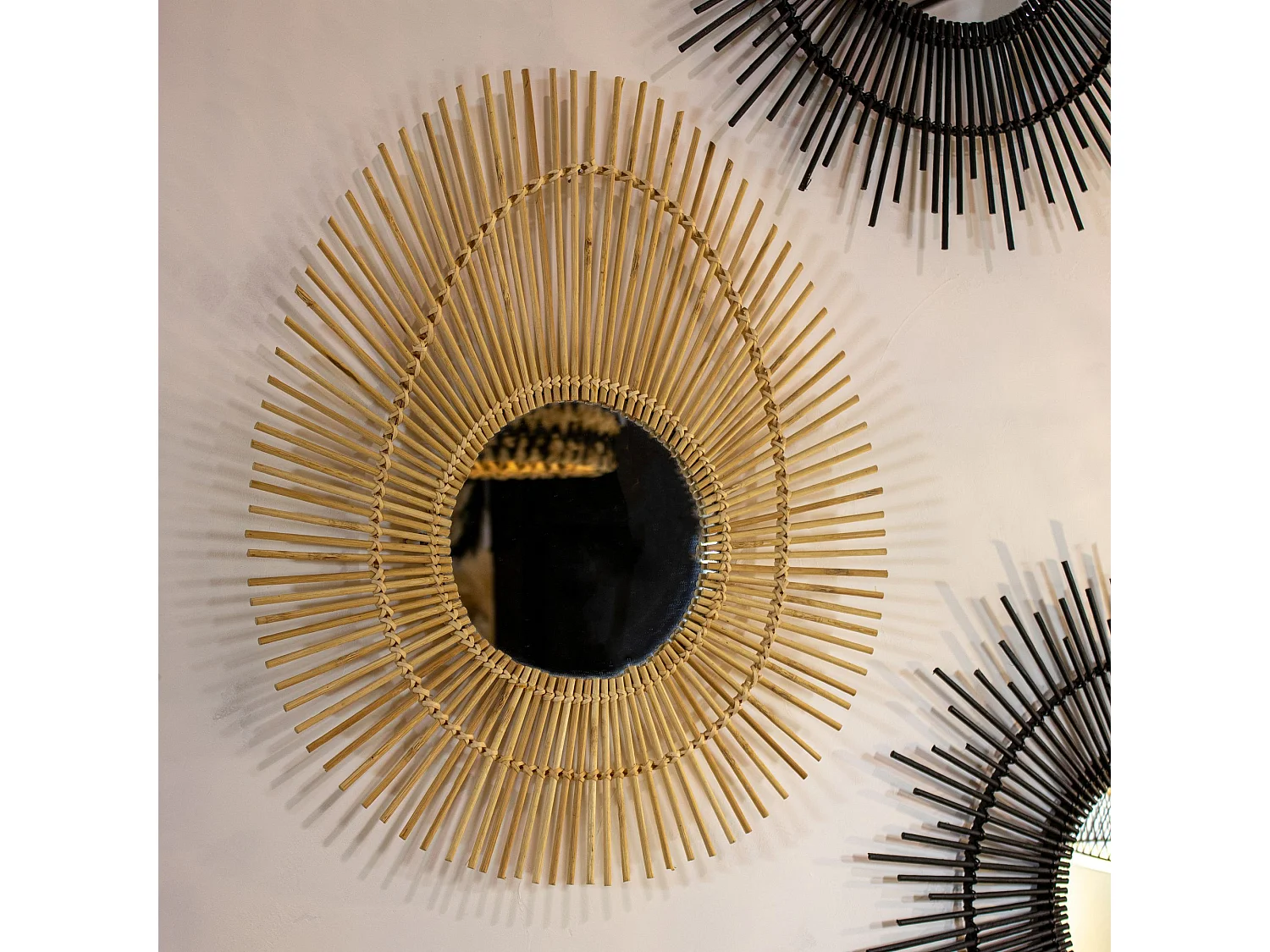 Now's Home - Miroir Oval En Bambou Naturel  60*48cm O22cm Coba